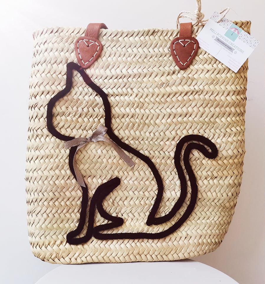 Créations personnalisées en tricotin sac classeur chat tricotin
