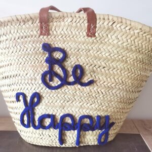 Cabas/panier Be Happy bleu électrique